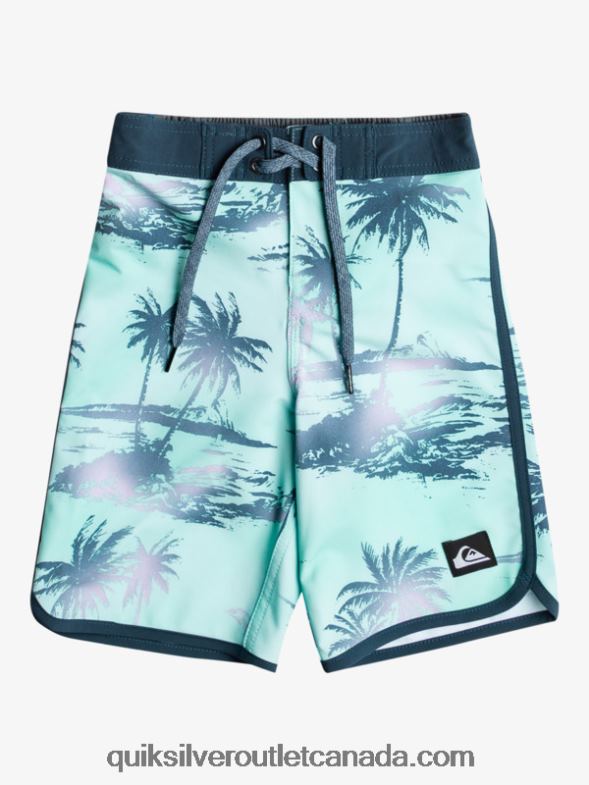CA Quiksilver Boys 2-7 Surfsilk Scallop 14 Boardshorts beach glass TX4R22039