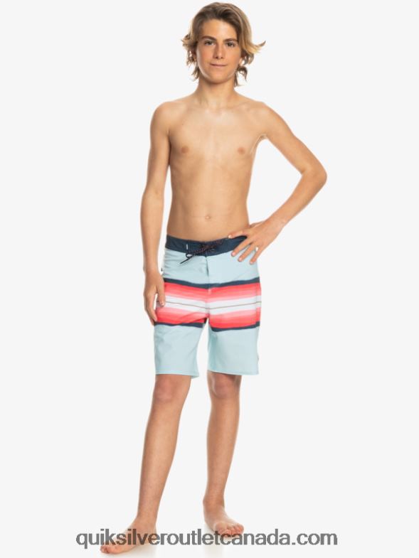 CA Quiksilver Boys 8-16 SurfSilk Resin Tint 17 Boardshorts blue grey TX4R22302
