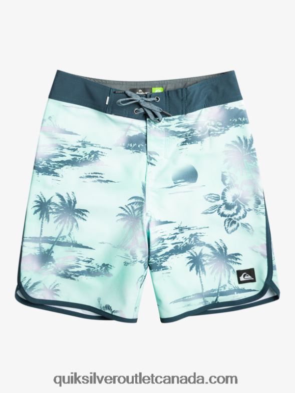 CA Quiksilver Boys 8-16 Surfsilk Scallop 17 Boardshorts beach glass TX4R22020