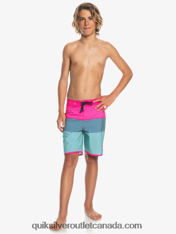CA Quiksilver Boys 8-16 Surfsilk Tijuana Yth 17 Boardshort pink glo TX4R22268