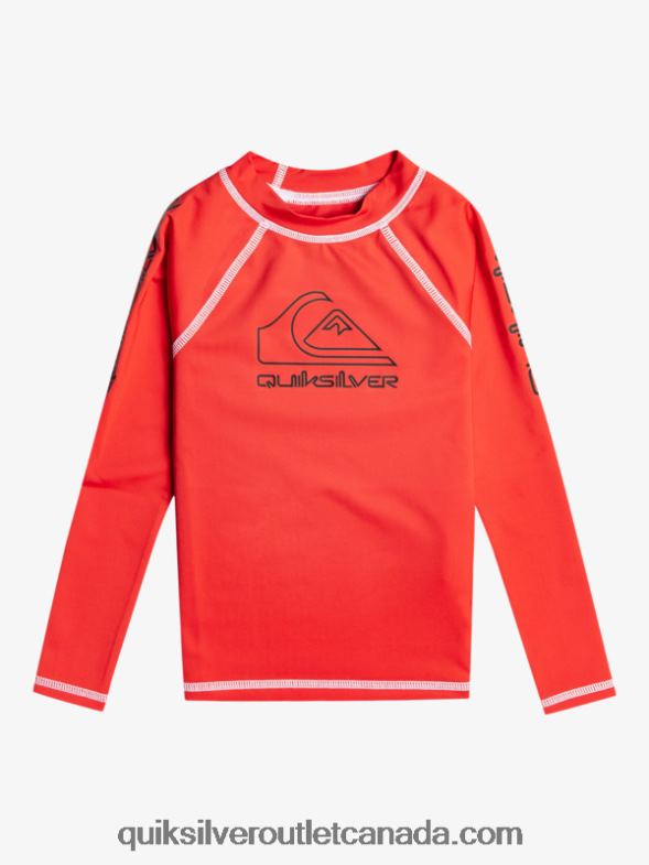 CA Quiksilver Boys 2-7 On Tour Long Sleeve UPF 50 Rashguard high risk red TX4R22220