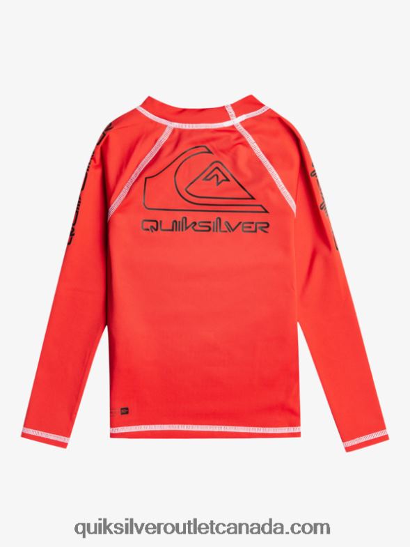 CA Quiksilver Boys 2-7 On Tour Long Sleeve UPF 50 Rashguard high risk red TX4R22220