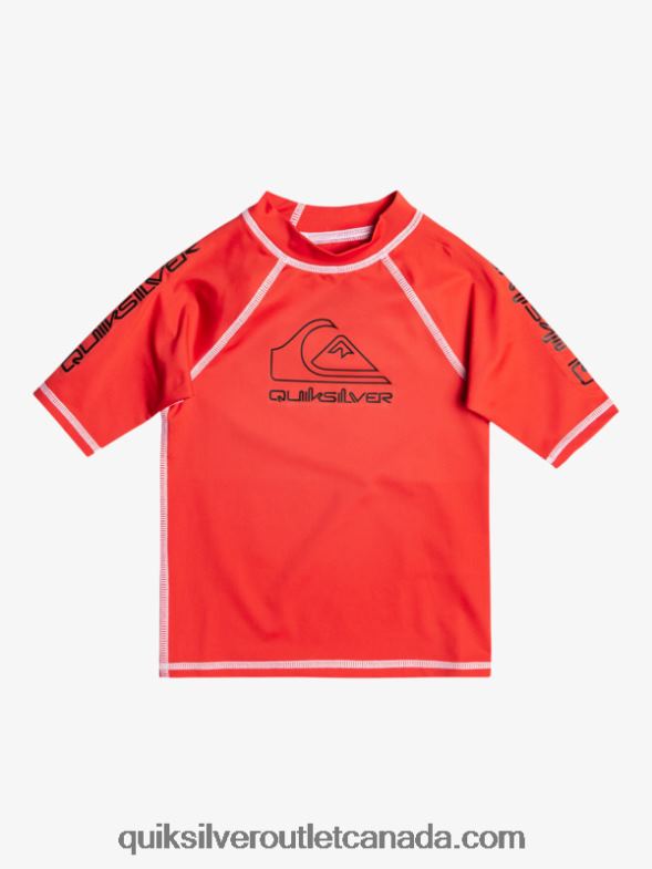 CA Quiksilver Boys 2-7 On Tour Short Sleeve UPF 50 Rashguard high risk red TX4R22116