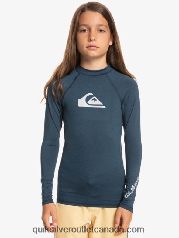 CA Quiksilver Boys 8-16 All Time Ls Youth L/SL Surf Tee navy blazer heather TX4R22099