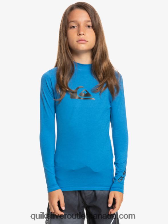 CA Quiksilver Boys 8-16 All Time Ls Youth L/SL Surf Tee snorkel blue heather TX4R22100