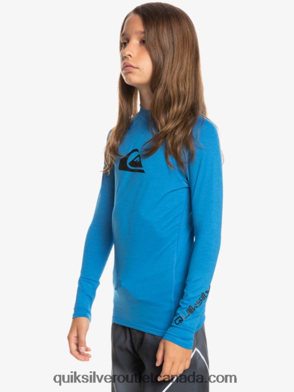 CA Quiksilver Boys 8-16 All Time Ls Youth L/SL Surf Tee snorkel blue heather TX4R22100