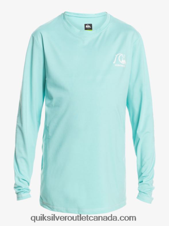 CA Quiksilver Boys 8-16 Heritage Heather Long Sleeve UPF 50 Surf T-Shirt angel blue heather TX4R22199