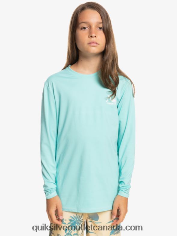 CA Quiksilver Boys 8-16 Heritage Heather Long Sleeve UPF 50 Surf T-Shirt angel blue heather TX4R22199