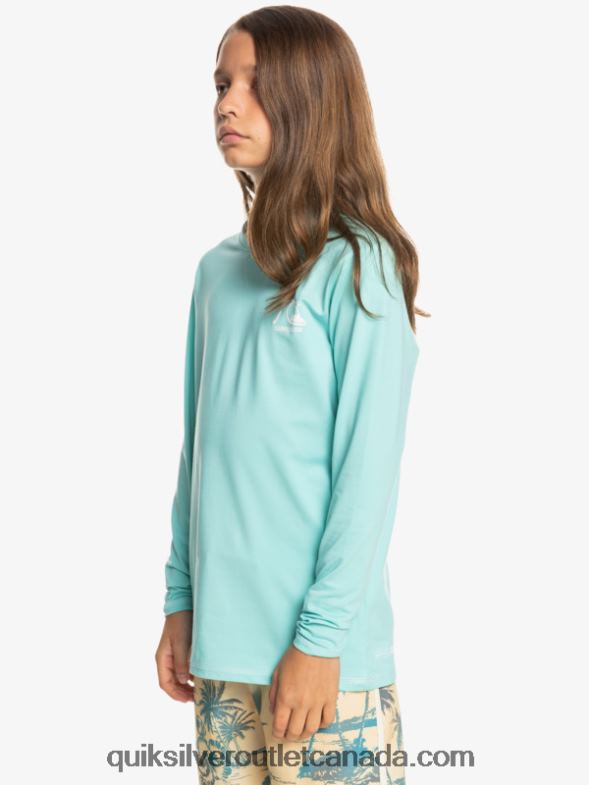 CA Quiksilver Boys 8-16 Heritage Heather Long Sleeve UPF 50 Surf T-Shirt angel blue heather TX4R22199