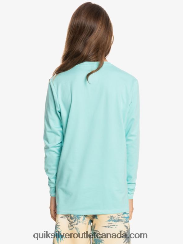 CA Quiksilver Boys 8-16 Heritage Heather Long Sleeve UPF 50 Surf T-Shirt angel blue heather TX4R22199