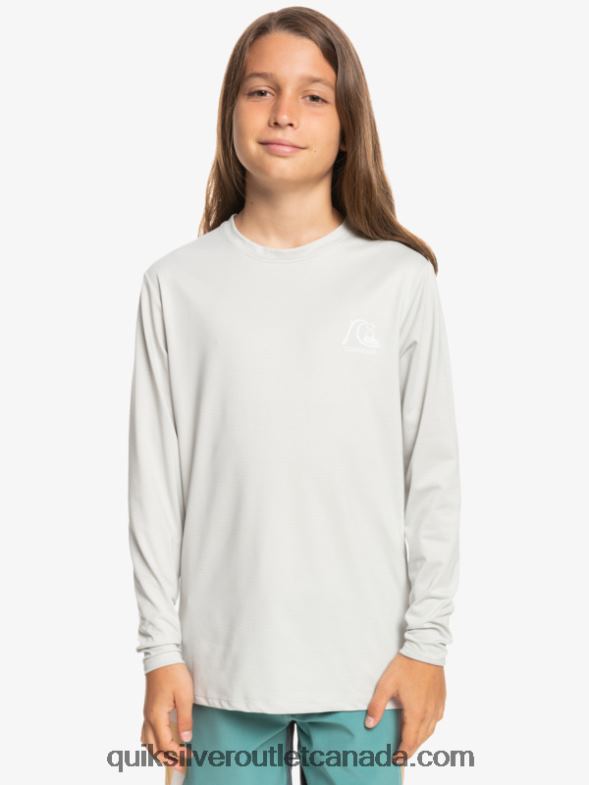 CA Quiksilver Boys 8-16 Heritage Heather Long Sleeve UPF 50 Surf T-Shirt gray violet heather TX4R22198