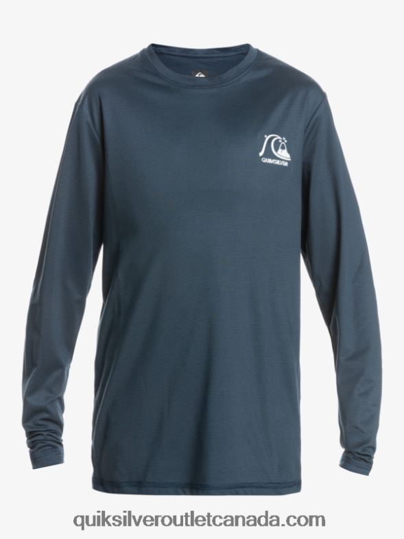 CA Quiksilver Boys 8-16 Heritage Heather Long Sleeve UPF 50 Surf T-Shirt midnight navy heather TX4R22200