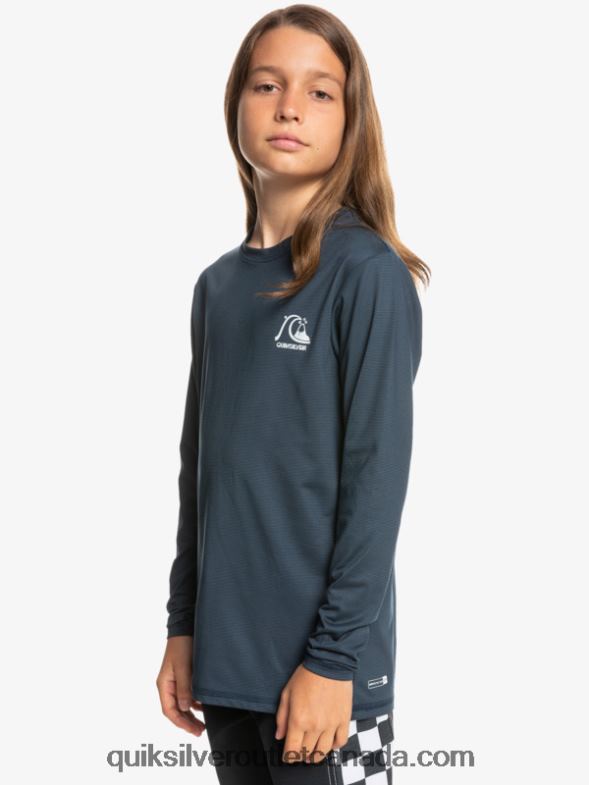 CA Quiksilver Boys 8-16 Heritage Heather Long Sleeve UPF 50 Surf T-Shirt midnight navy heather TX4R22200