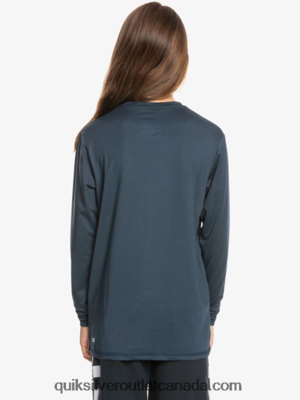 CA Quiksilver Boys 8-16 Heritage Heather Long Sleeve UPF 50 Surf T-Shirt midnight navy heather TX4R22200
