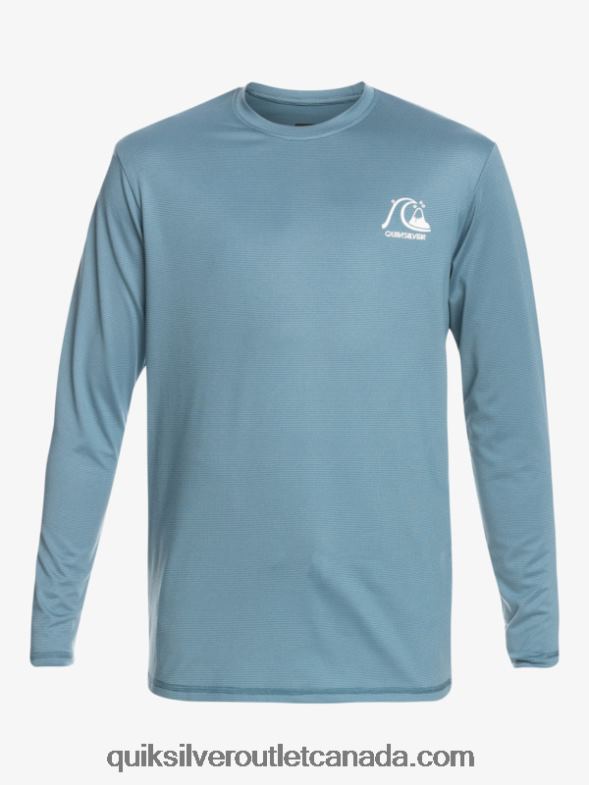 CA Quiksilver Boys 8-16 Heritage Heather Long Sleeve UPF 50 Surf T-Shirt provincial blue heather TX4R22201