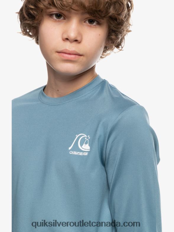 CA Quiksilver Boys 8-16 Heritage Heather Long Sleeve UPF 50 Surf T-Shirt provincial blue heather TX4R22201