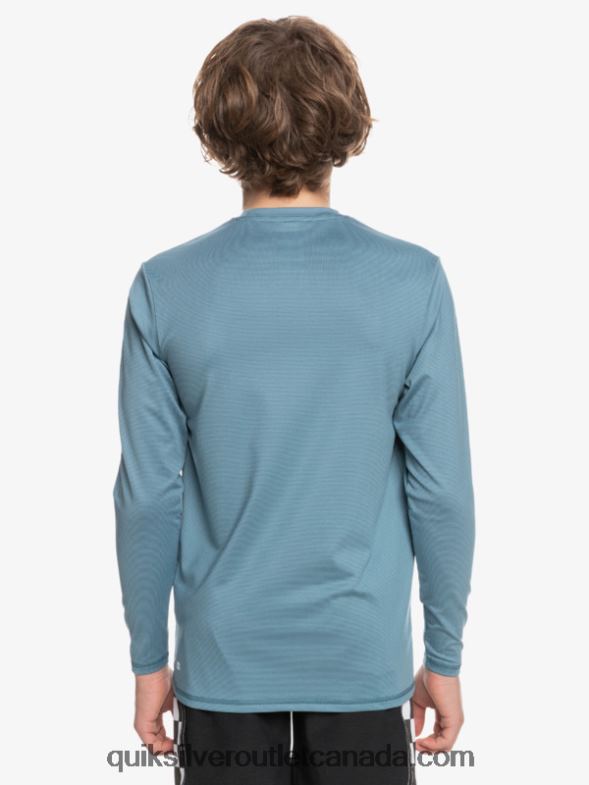 CA Quiksilver Boys 8-16 Heritage Heather Long Sleeve UPF 50 Surf T-Shirt provincial blue heather TX4R22201