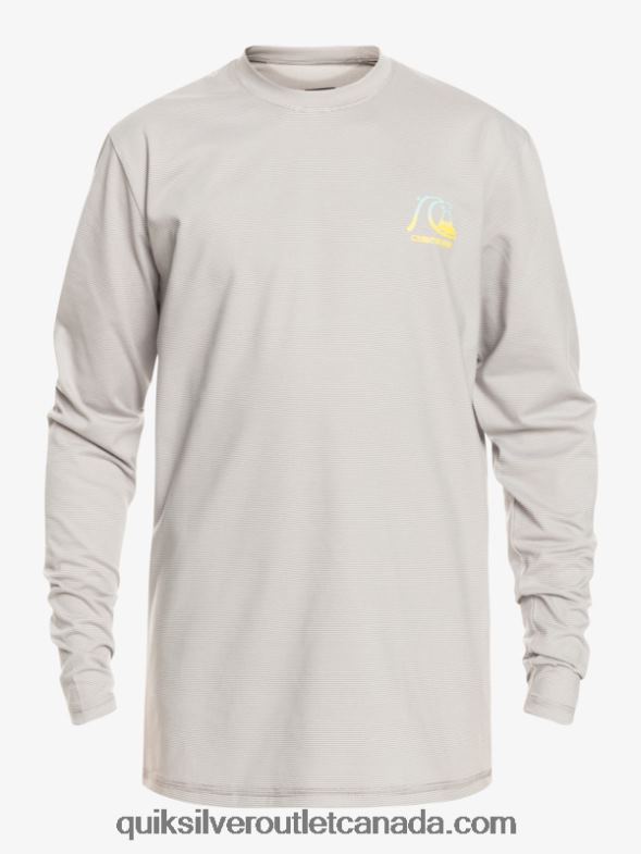 CA Quiksilver Boys 8-16 Heritage Heather Long Sleeve UPF 50 Surf T-Shirt sleet heather TX4R22202