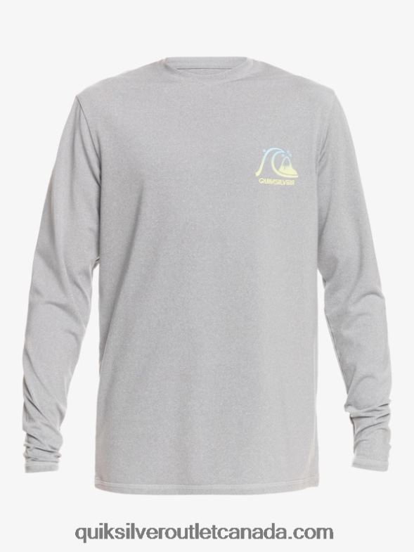 CA Quiksilver Boys 8-16 Heritage Heather Long Sleeve UPF 50 Surf Tee sleet heather TX4R22261