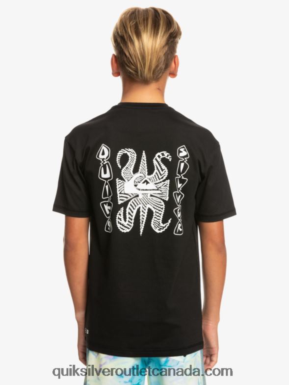 CA Quiksilver Boys 8-16 Mix Session UPF 50 Short Sleeve Surf Tee black TX4R22016