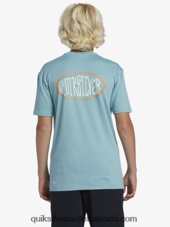 CA Quiksilver Boys 8-16 Mix Session UPF 50 Short Sleeve Surf Tee cameo blue TX4R22013