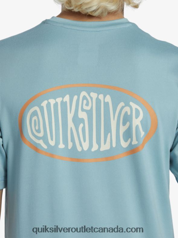CA Quiksilver Boys 8-16 Mix Session UPF 50 Short Sleeve Surf Tee cameo blue TX4R22013