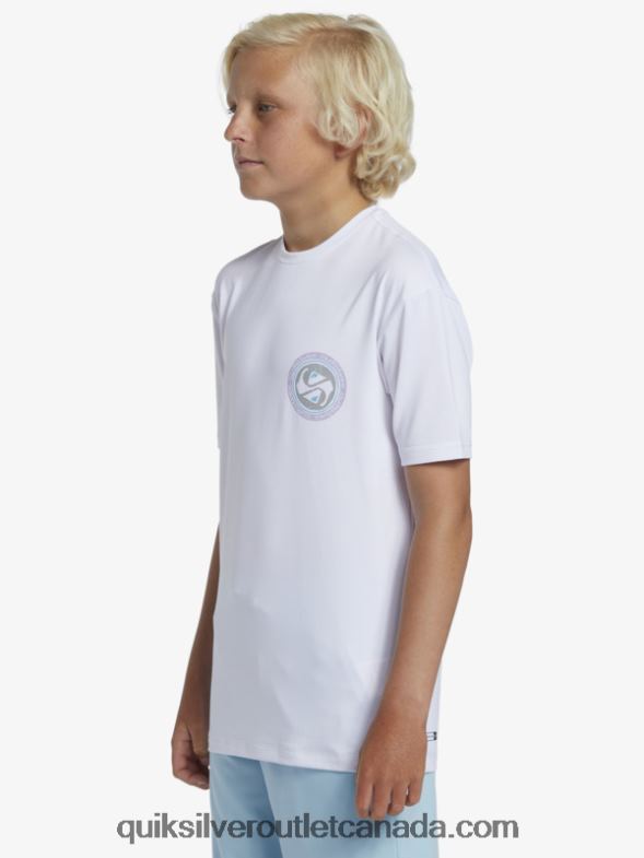 CA Quiksilver Boys 8-16 Mix Session UPF 50 Short Sleeve Surf Tee snow white TX4R22014