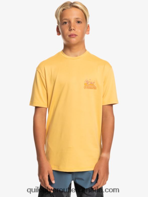 CA Quiksilver Boys 8-16 Mix Session UPF 50 Short Sleeve Surf Tee wheat TX4R22015