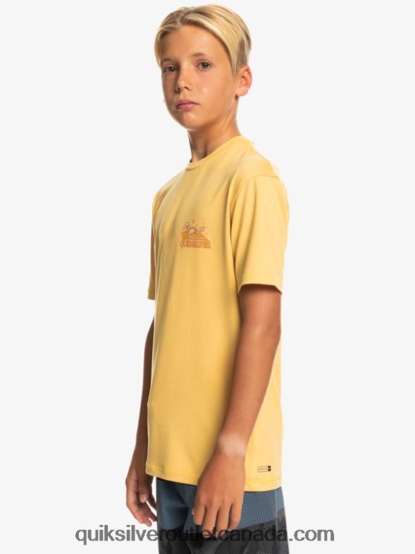 CA Quiksilver Boys 8-16 Mix Session UPF 50 Short Sleeve Surf Tee wheat TX4R22015