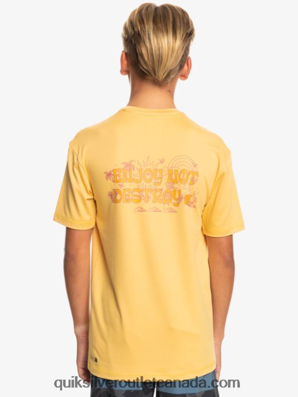 CA Quiksilver Boys 8-16 Mix Session UPF 50 Short Sleeve Surf Tee wheat TX4R22015