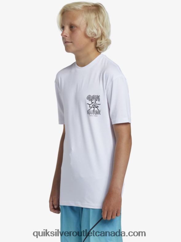 CA Quiksilver Boys 8-16 Mix Session UPF 50 Short Sleeve Surf Tee white TX4R22017