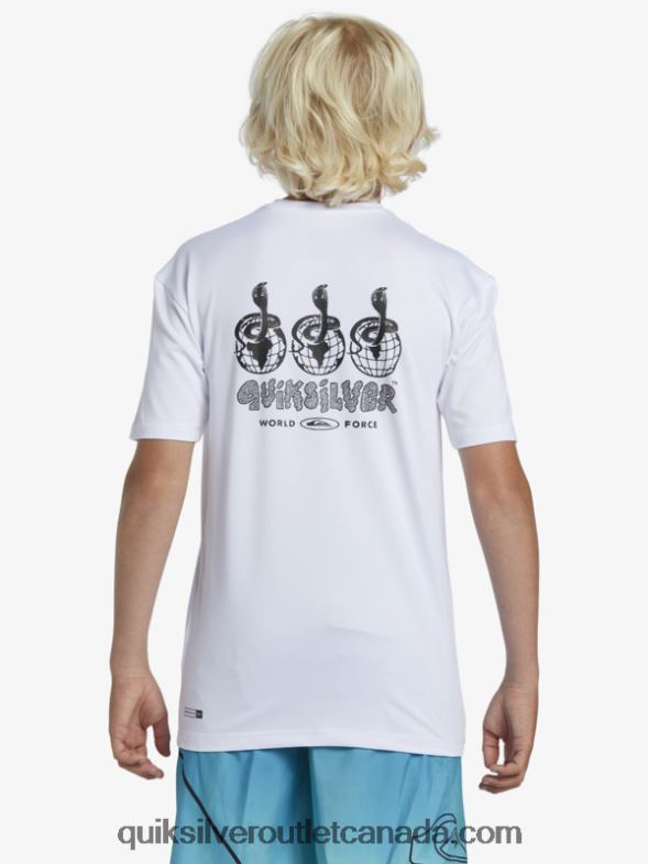 CA Quiksilver Boys 8-16 Mix Session UPF 50 Short Sleeve Surf Tee white TX4R22017