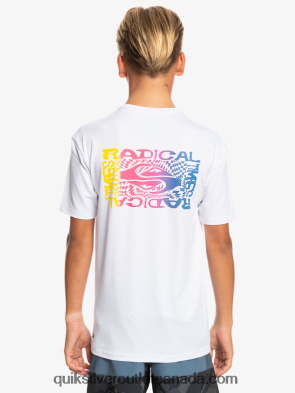 CA Quiksilver Boys 8-16 Radical UPF 50 Surf T-Shirt white TX4R22010