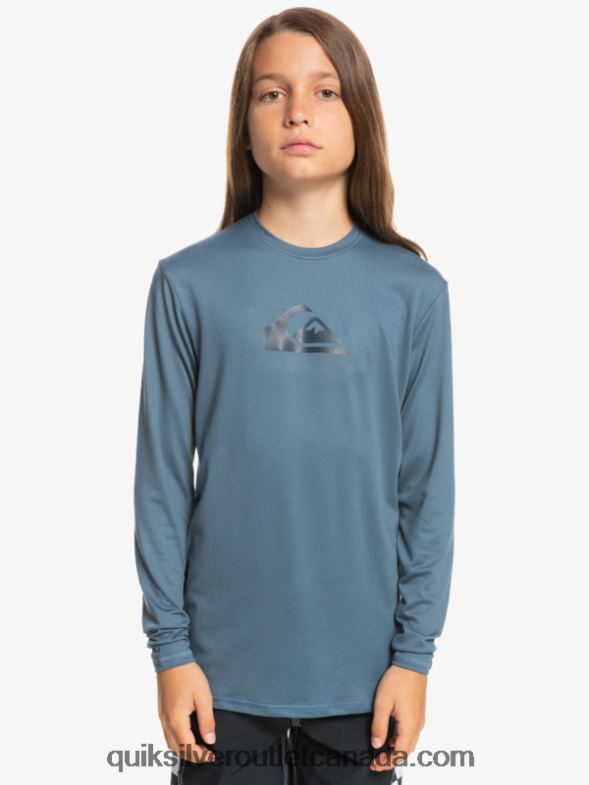 CA Quiksilver Boys 8-16 Solid Streak Ls Youth L/SL Surf Tee bering sea TX4R22121