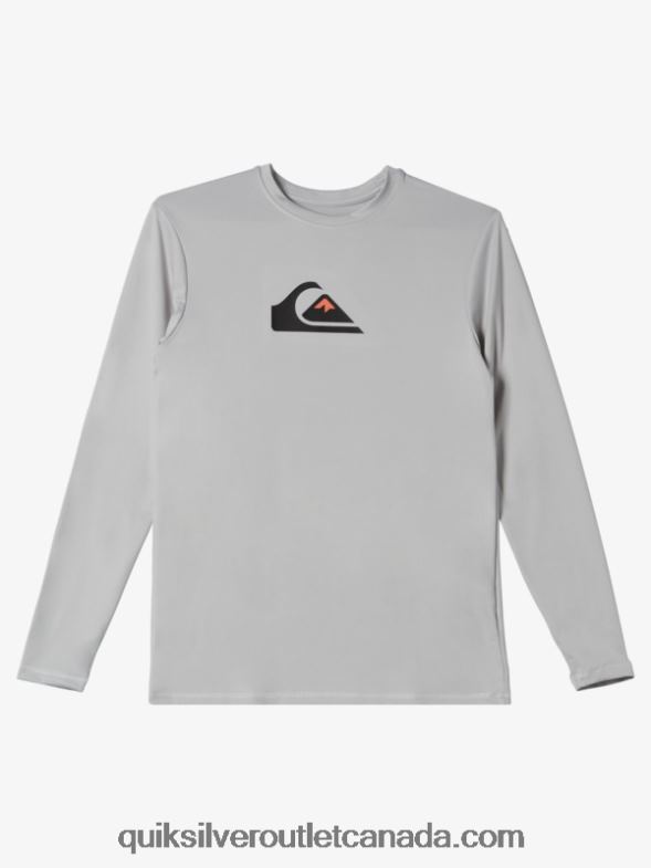 CA Quiksilver Boys 8-16 Solid Streak Ls Youth L/SL Surf Tee gray violet TX4R22119