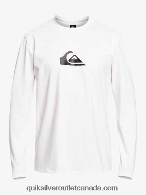 CA Quiksilver Boys 8-16 Solid Streak Ls Youth L/SL Surf Tee white TX4R22118