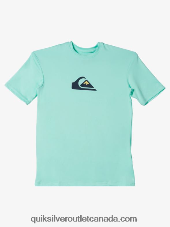 CA Quiksilver Boys 8-16 Solid Streak Short Sleeve UPF 50 Surf T-Shirt beach glass TX4R22137