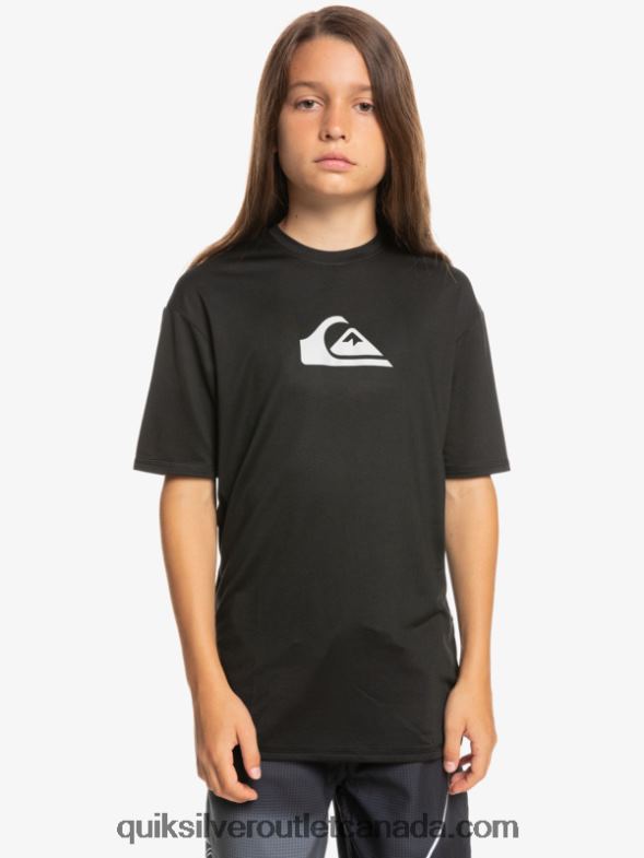 CA Quiksilver Boys 8-16 Solid Streak Short Sleeve UPF 50 Surf T-Shirt black TX4R22134