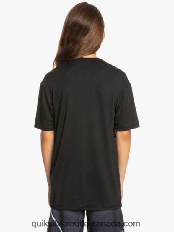 CA Quiksilver Boys 8-16 Solid Streak Short Sleeve UPF 50 Surf T-Shirt black TX4R22134