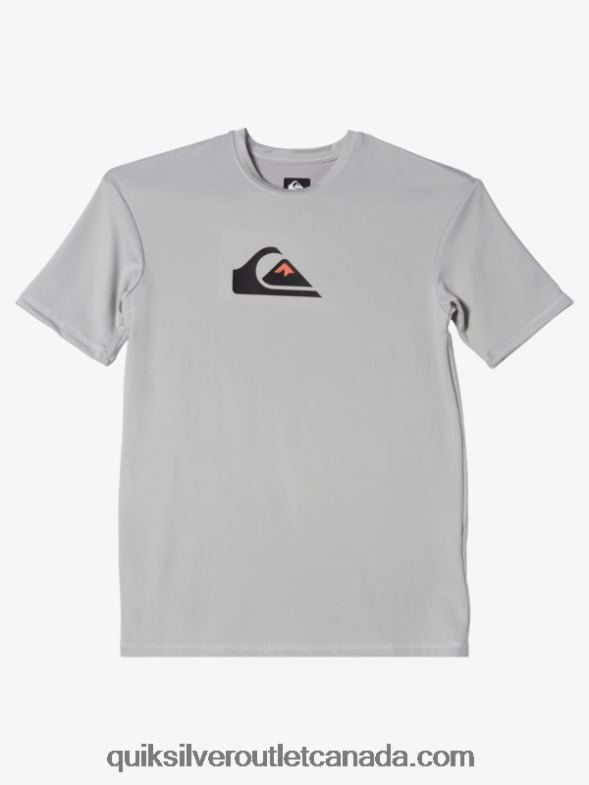 CA Quiksilver Boys 8-16 Solid Streak Short Sleeve UPF 50 Surf T-Shirt gray violet TX4R22135