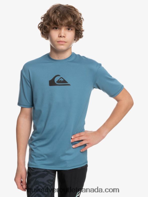 CA Quiksilver Boys 8-16 Solid Streak Short Sleeve UPF 50 Surf T-Shirt provencial TX4R22138