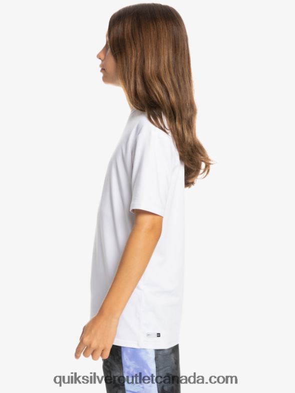 CA Quiksilver Boys 8-16 Solid Streak Short Sleeve UPF 50 Surf T-Shirt white TX4R22132