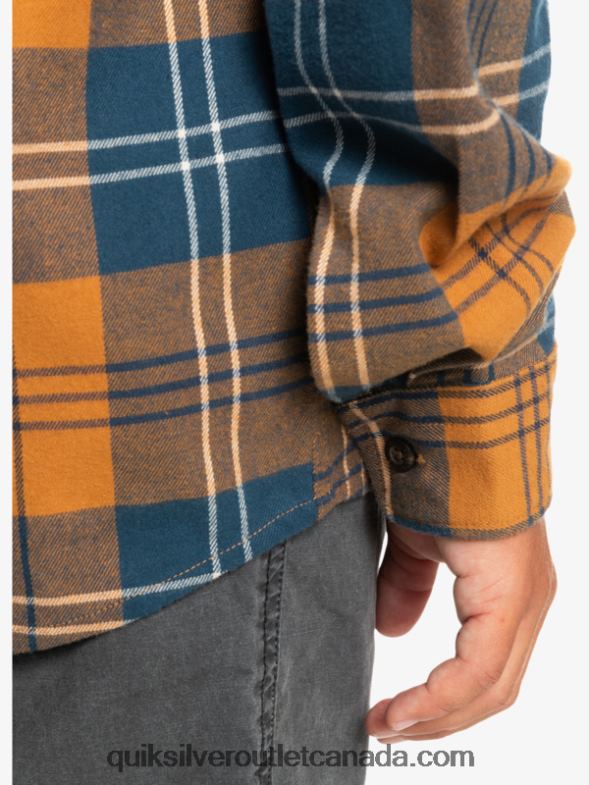 CA Quiksilver Boys 8-16 Halidon Hooded Long Sleeve Shirt brown sugar harelaw TX4R22309