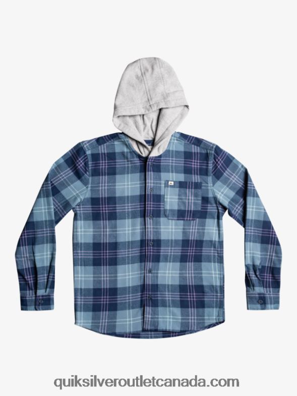 CA Quiksilver Boys 8-16 Halidon Hooded Long Sleeve Shirt provencial blue harelaw TX4R22310