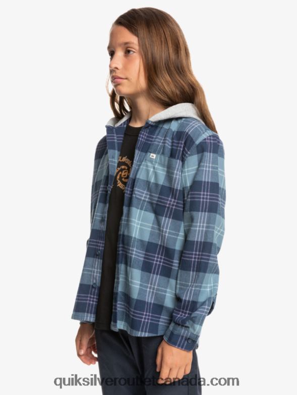 CA Quiksilver Boys 8-16 Halidon Hooded Long Sleeve Shirt provencial blue harelaw TX4R22310