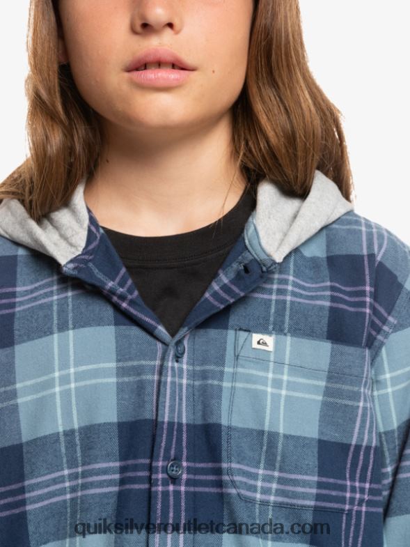 CA Quiksilver Boys 8-16 Halidon Hooded Long Sleeve Shirt provencial blue harelaw TX4R22310