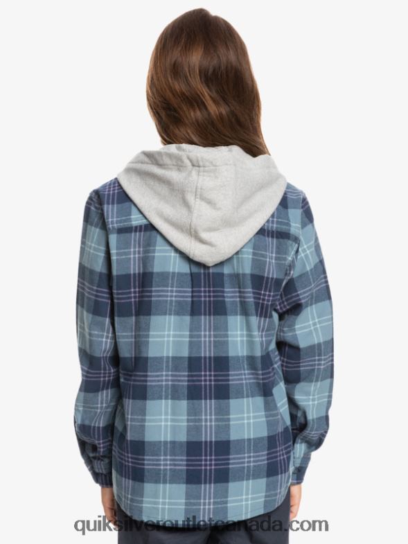 CA Quiksilver Boys 8-16 Halidon Hooded Long Sleeve Shirt provencial blue harelaw TX4R22310