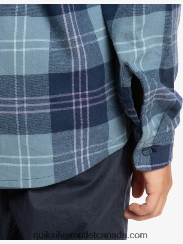 CA Quiksilver Boys 8-16 Halidon Hooded Long Sleeve Shirt provencial blue harelaw TX4R22310