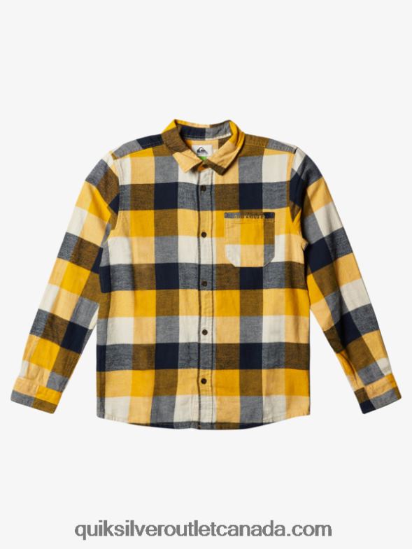 CA Quiksilver Boys 8-16 Motherfly Long Sleeve Flannel Shirt birch motherfly 223 TX4R22306