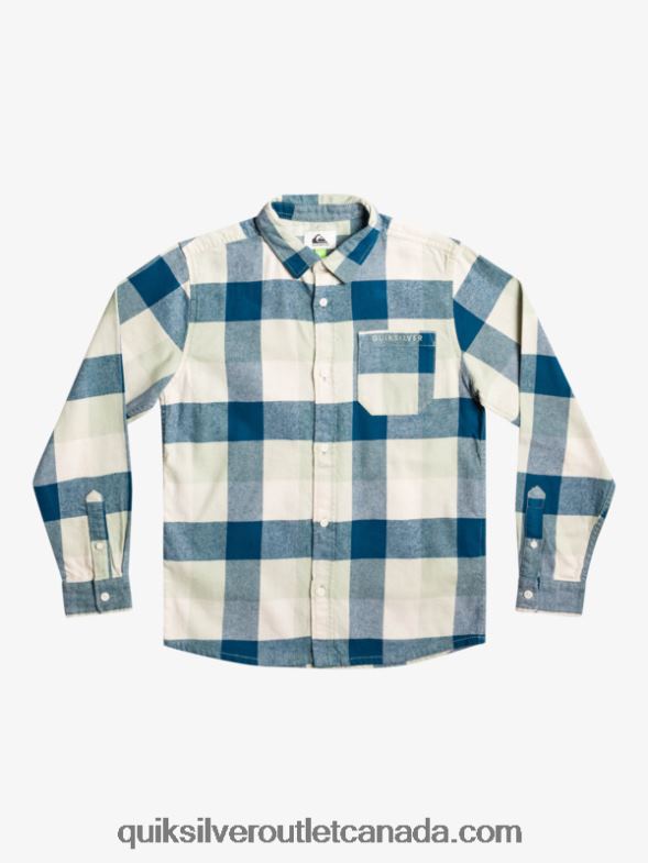 CA Quiksilver Boys 8-16 Motherfly Long Sleeve Flannel Shirt desert sage motherfly TX4R22305